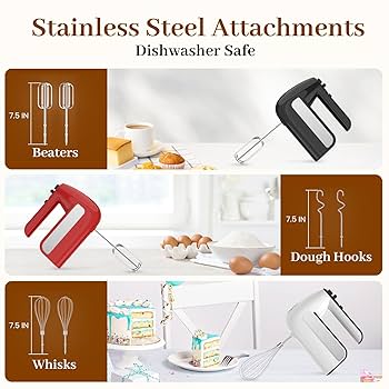 Smart Stick ー HANDMIXER SETお買得 Amazon.com: Hand Mixer Electric, 450W Kitchen Mixers with